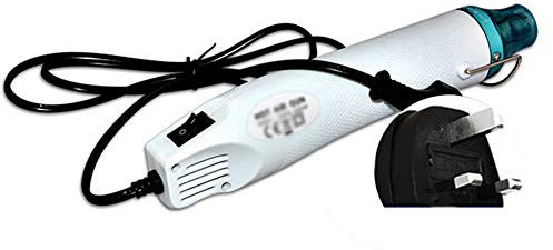 Handheld Hot Air Gun, 300W Portable Mini Embossing Heat Gun, Hand Hold Heat Tools for DIY Craft, Rubber Stamp, Shrinking Wrapping and Drying Paint Tools (UK, White)