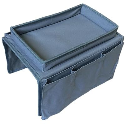 BEISIJIA Organizador de reposabrazos con bandeja para tazas, sofá Caddy TV, soporte de almacenamiento teléfono móvil, tabletas, revistas, libros, gafas, cables, bebederos, aperitivos, bolsa de soporte