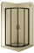 Duschkabine ELLA 100x100 cm Höhe: 190 cm Eckduschkabine mit Schiebetüren Viertelkreis aus Klarglas ESG mit schwarzen Aluminium Profile - Sicherheitsglas DK53