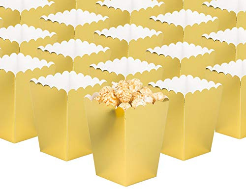 GAKA FAVOR Gold Popcorn Boxes Mini Paper Popcorn Containers for Party,Pack of 24