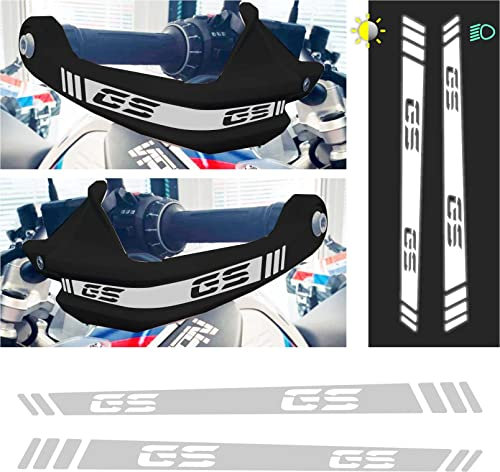 BLACK DOVES GRAPHICS 2 reflektierende Aufkleber kompatibel mit Motorrad R 1200 GS Adventure und Standard und R 1250 GS Adventure Handprotektor (weiß)