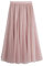 iyoimono Damen Tüllrock Falten Rock Höhe Taille A Line Mesh Freizeit Fashion Skirt Spitze Rock Midi Plisseerock Lässig Frühlingsrock（Rosa）