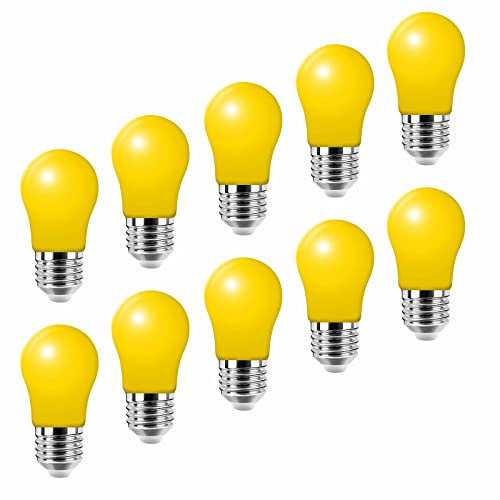 Jiotouhu 10er Pack E27 Edison Schraube LED Glühbirne, 3W (30W), A50 Globe Glühbirne Glühbirne für Hochzeit Halloween Weihnachtsfeier Bar Stimmung Ambiente Dekor, Gelb