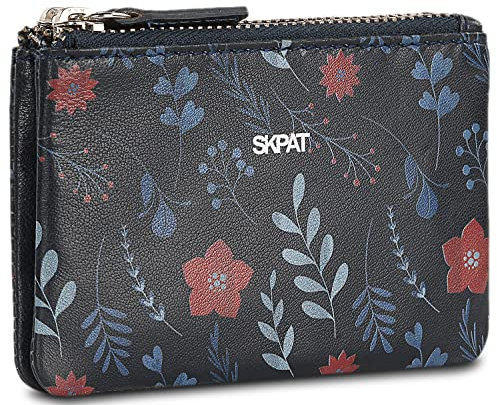 SKPAT - Geldbörse Damen Leder - Strapazierfähige Portmonee Damen Leder - Geldbeutel Damen. Damen-Geldbörsen. Portemonnaie Damen Leder mit Mehreren fächern, Marine Blau