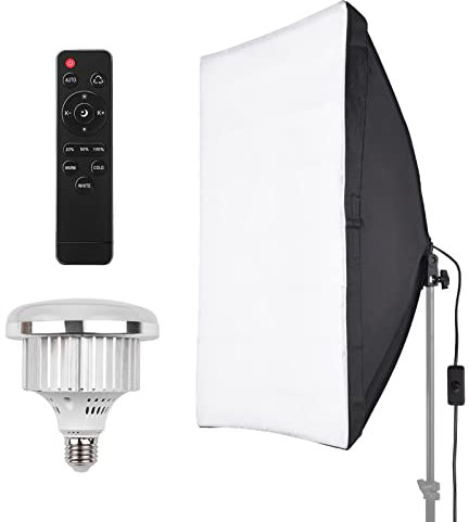Andoer Kit luce per fotografia in studio Set di illuminazione softbox con softbox 50x70 cm luce LED a temperatura bicolore 45W 3200K-5600K telecomando per ritratto in studio Foto del prodotto Video