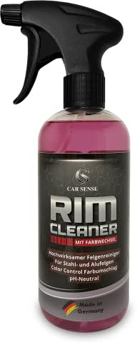 Car Sense Rim Cleaner 0,5L Felgenreiniger I Spezialentwicklung zur Felgen-Reinigung von Alufelgen & Stahlfelgen I Sommer-, und Winterreifen geeignet