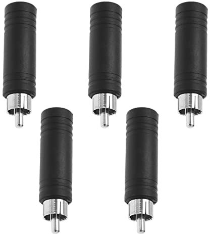 5 adattatori da spina RCA a jack mono da 6,35 mm femmina a RCA maschio, convertitore jack per altoparlante mono canale microfono di collegamento
