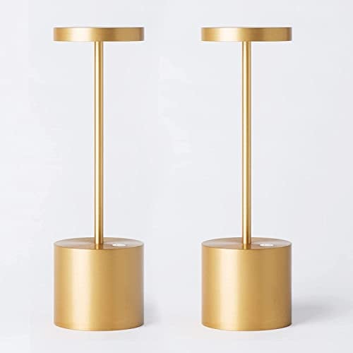 SCFUK Pack of 2 Cordless Table Lamps, Rechargeable Portable Battery LED Desk Lamp, 5000mAh Battery Operated Bedroom/Bars/Home Patio Light