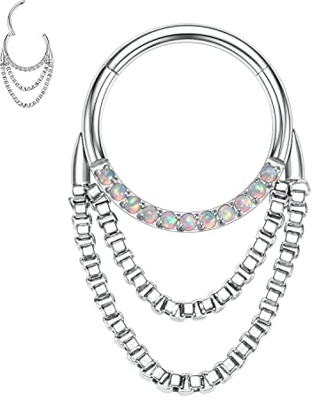 AROWRO 16G Septum Clicker Schmuck Daith Ohrringe Doppelnasenring 316L Chirurgischer Stahlknorpel Ohrringe Daith Turm Helix Tragus Piercing Schmuck für Frauen Mädchen