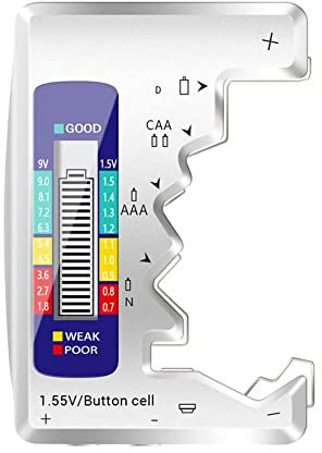 Xingdianfu Tester della Batteria, Universale per Batterie AA/AAA 9V Button Cell Capacity Tester con Display LCD Digitale