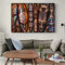 JACBON Afrikanische Maske auf Leinwand, ethnischer Druck, Stammesmaske, Wandkunst, Gesichtsmaske, Dekor, Afrika-Kunstwerk, Dekor, Poster und Drucke für Zimmer, 70 x 130 cm, rahmenlos