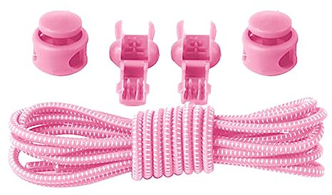 Boolavard 2 Pares de Cordones Elásticos Para Zapatos, Sin Ataduras, Para Correr, Trotar, Zapatillas de Deporte (Rosa)