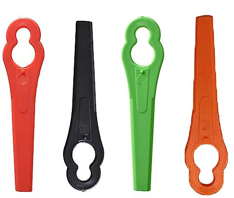 Ersatzmesser-Set Rasentrimmer-Zubehör 160 Stück Kunststoffmesser für Akku-Rasentrimmer,40 pro Farbe, großen Lochdurchmesser is 12 mm, kleine Lochdurchmesser 7 mm
