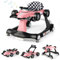 DREAMADE 4 en 1 Trotteur Bébé avec Hauteur&Vitesse Réglable Trotteur Marche Pliable Garçon Fille 6-18 Mois avec Roue Universelle Silencieuse&Musique&Lumière Charge 12 KG (Rose Clair)