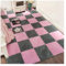 12 Stück – Plüsch-Puzzle-Schaum-Bodenmatte – Ineinandergreifende Teppichfliesen – Flauschige Puzzle-Matten, Quadratische Teppiche, 30 X 30 cm Große Schaumstoff-Bodenfliesen(Color:Rosa+Grau)