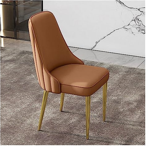 WIGSELBL Kunstleder-Esszimmerstühle Mitte des Jahrhunderts, moderner Schreibtisch, bequemer Beistellstuhl mit goldenen Beinen für Wohnzimmer, gepolsterter Akzent, armlos, Freizeitküche,