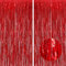 2Pcs Christmas Tinsel Foil Fringe Curtains, Red Glitter Foil Fringe Backdrop Streamers, Metallic Tinsel Foil Curtains Background Streamers for Wedding Baby Shower Birthday Party Decorations