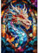 QENSPE 5D Diamond Painting Drache Diamant Painting Bilder Buntes Glas Diamond Art Erwachsene Full DIY Diamant Kunst Malerei Stickerei Set Kreuzstich Bilder Home Wand Dekor 30x40cm