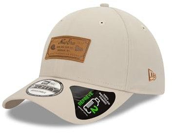 New Era - Basecap Kappe Cap - 9Forty verstellbar - Patch - gebogener Schirm - beige - One-Size