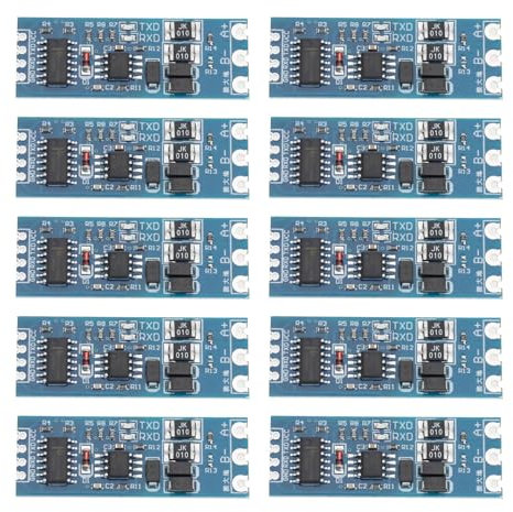 YINETTECH 10pcs Module TTL vers RS485 485 vers Port Série Module UART Module de Convertisseur de Niveau Module d'alimentation à Découpage de Niveau TTL Tourner l'alimentation RS485