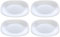 Tradineur Parma Lot de 4 assiettes à dessert en verre opale trempé, passe au lave-vaisselle et au micro-ondes, 20 cm
