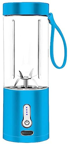 Meichoon Tazza per frullatore elettrico, 530 ml, 6 lame con tracolla per il trasporto, facile da trasportare, frullati, frullati, frutta, verdura, LB38, blu