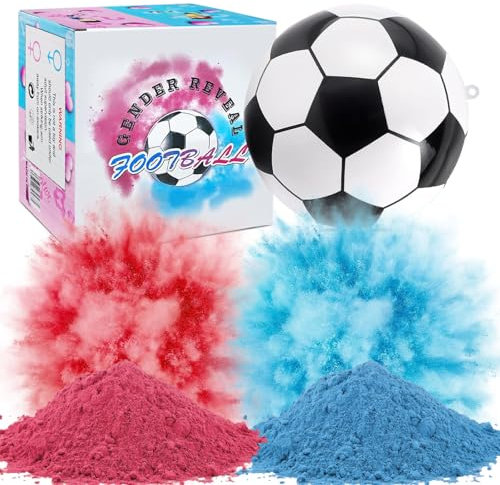 LETTERASHQP Gender Reveal Fußball Geschlecht Baby Gender Reveal Balloon Gender Reveal Rauchbombe Baby Geschlecht Verkünden Gender Reveal Geschenk Baby Shower für Jungen oder Mädchen Babyparty