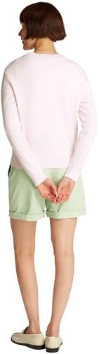 Tommy Hilfiger Cardigan Femme Jersey Fine avec Patte de Boutonnage, Rose (Light Pink), XS