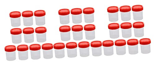 Gatuida Pot Echantillon Urine Gobelet Test Urinaire 30 Pièces Gobelets D'échantillon Avec Couvercles Gobelets En Plastique Avec à Vis Gobelets Avec Couvercles
