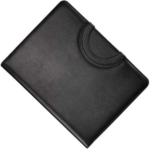 Tofficu Multifunktionsordner Reißverschluss Portfolio-Ordner Geschäftsportfolio Portfolio Ordner aufbewahrungstasche Mappenmappe aus Leder Portfolio-Inhaber Rostfreier Stahl Black