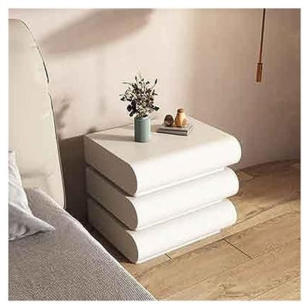 QWPYDXN Sofa-Beistelltisch Französischer Nachttisch mit DREI Schubladen, prägnante Nachttische, Leichter, luxuriöser High-End-Spind, Trennwand Sofatisch