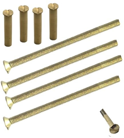 M3 Brass Door Handle Screws with Bolt Connecting Sleeve Male to Female for Door Handle, Knobs Escutcheons and Others Pack of 4