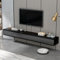 Ahtadums Massivholz TV Lowboard Hängend schwarz, TV Schrank hängend mit 2 Schubladen TV Board hängend Hängeschrank Wandregal komplett montiert (B, 160cm)