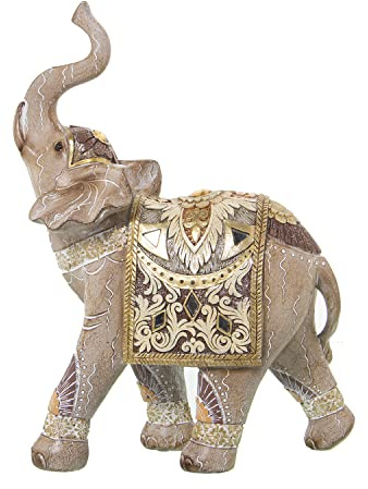FIGURA RESINA ELEFANTE DORADO 21X9X28CM