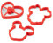 PRESTIGE Disney - Juego de 3 moldes de silicona para panqueques, color rojo
