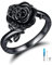 VENACOLY Bague funéraire en forme de fleur de rose pour cendres pour femme en argent sterling 925 - Bague de crémation - Cadeau pour femme (8), Argent sterling, Aucune pierre précieuse