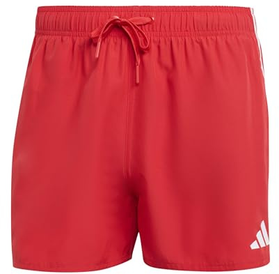 adidas Men's 3 Stripes Swim Shorts 3 INCH, Pure Ruby/White, XXL