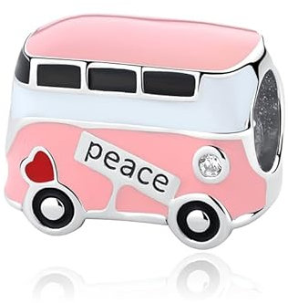 Nbsameng - Argent 925 Pandora breloque bus rose avec zircon cubique 5A, Coffret à bijoux