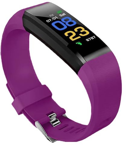 Smart Bracelet Fitness Tracker Watch Activity Tracker with Heart Rate Sleep Monitor Blood Oxygen Monitor IP67 Waterproof Stopwatch Step Calories Counter Fitness Watch Pedometer Women Men (Purple)