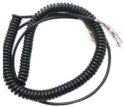 XXHNBF Cavo di prolunga a Spirale, Cavo Elettrico a Spirale con volantino CNC, Lunghezza 5 Metri, Filo a Molla Dritto a 21 Nuclei