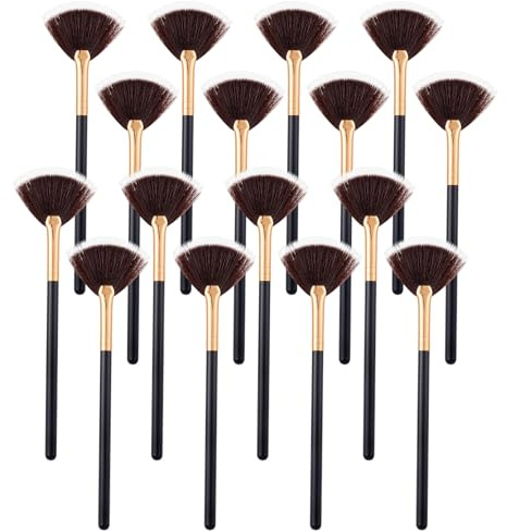 16 Stück Kosmetik Fächerpinsel Maskenpinsel Gesicht Gesichtspinsel Holzgriff Make Up Fan Pinsel Gesichtsmaske Weich Maske Bürsten Mit Transparentem für Gesichtsmasken Säurebehandlung Anwendung