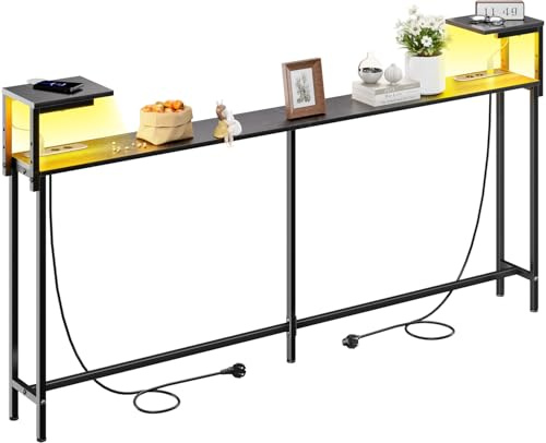 HLONONE Konsolentisch, Schmaler Sofatisch, 180 x 74 x 20 cm, Beistelltisch, Flurtisch, Langer Eingangstisch für Flur, Foyer, Wohnzimmer