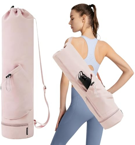 yotutun Yogatasche, Yogamatte Tasche mit Verstellbarem Schultergurt Yoga Tasche Groß mit Nassfach und Flaschentasche wasserdichte Tasche für Yogamatte für Pilates Yogamatten und Yoga Zubehör