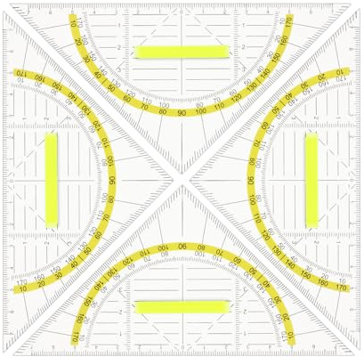 4 Stück Geodreieck Grundschule mit Griff Geometriedreieck Kunststoff Geodreieck Transparent Flexibel zum Kreise Zeichnen Bruchsicher Flexibel Geo Kreisschablone für Studenten Büro Designer Malerei