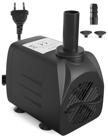 supersuki Aquarium Pumpe,Teichpumpe für Außen,15W 900L/H Wasserpumpe Klein, 2 Düsen für Aquarien，Ultra Leise Teichpumpe Klein mit Hohem Hub, Geeignet für Miniteich, Zimmerbrunnen, Kleinen Pool