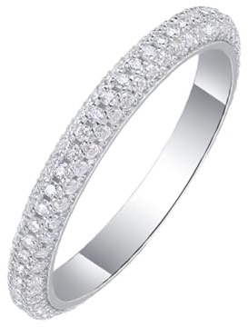 Tolldek 950 Platinum Verlobungsring, Dünn Eheringe mit Moissanit Echt Gold Schmuck, PT950 Hochzeitsring, Gr.53 (16.9)