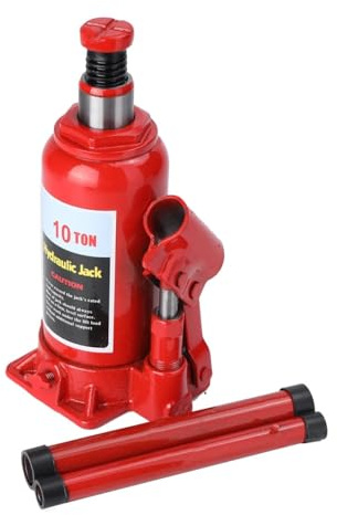 Crics pour Plancher Automobile Outils de cric hydraulique de Voiture de cric de Bouteille de Voiture hydraulique soudé de 5/10/20 tonnes(10 Ton)