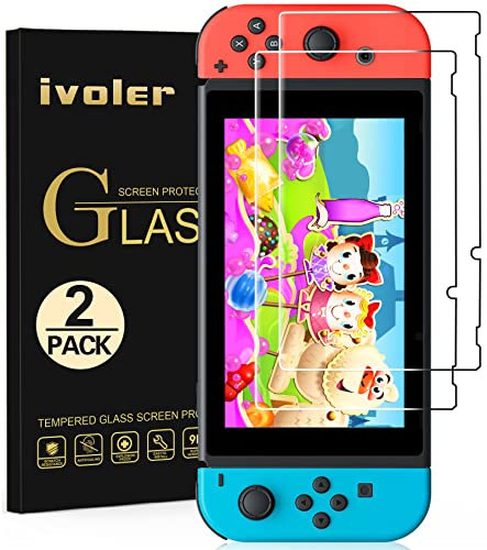 ivoler Pack de 2 Verre Trempé Compatible avec Nintendo Switch, Film Protection écran en Verre Trempé - SANS BULLES D'AIR -Ultra Résistant Dureté 9H pour Nintendo Switch