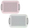 JF Trade Plateaux de service antidérapants en plastique avec poignée en caoutchouc, gris et blanc – lot de 2