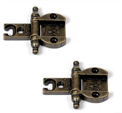 BricoShopping® Coppia di CERNIERA per anta dei mobili antichi legno e armadi IN STILE CLASSICO soggiorno o camera da letto arte povera pesanti a battuta cerniere anticate antichizzate (A55, Bronzo)